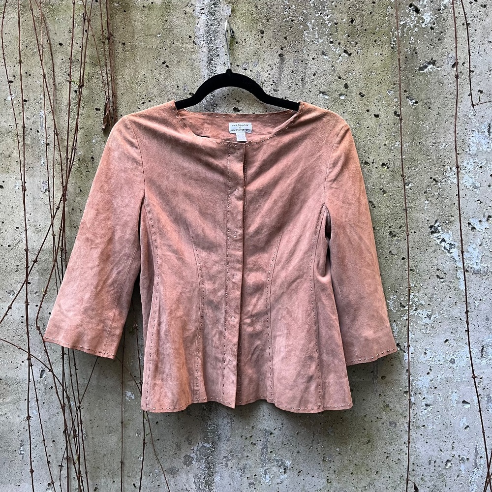 Philosophy Di Alberta Ferretti Suede Fitted Jacket / Shirt, Sheepskin, 2